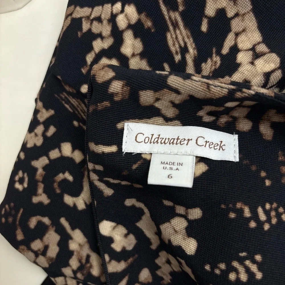 Coldwater Creek Sheath Dress 6 Artsy Chic Split V Neck Career Office Modest